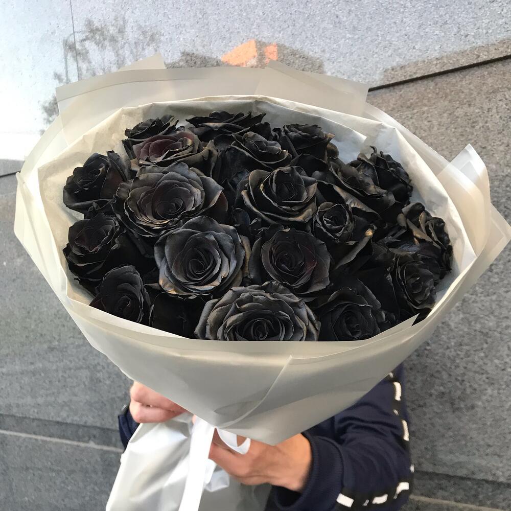 Букет из 19 чёрных роз Premium Эквадор
