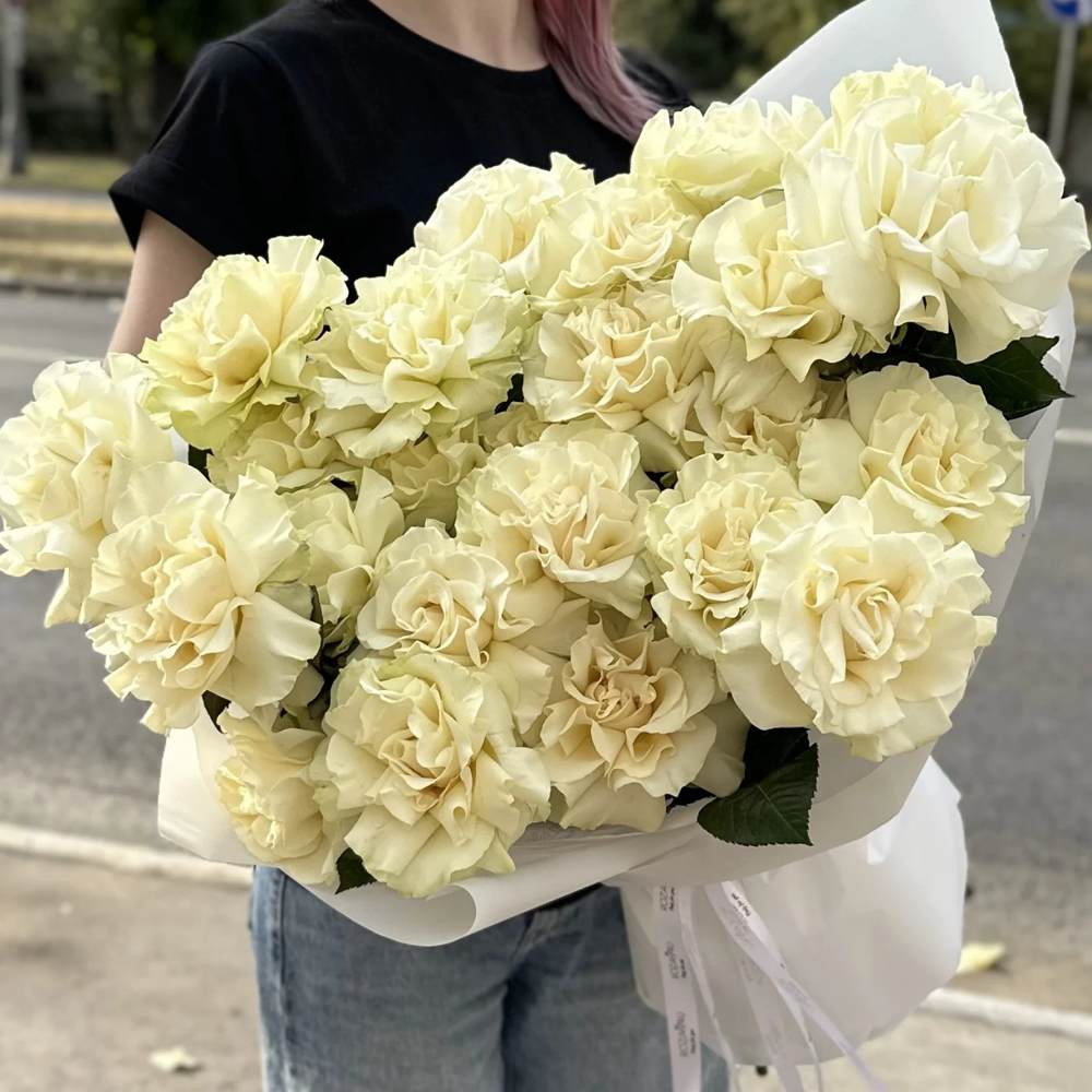 Французская белая роза 25 шт.
